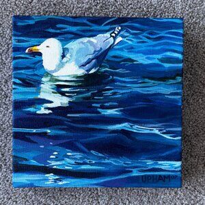 Seagull Oil Painting Artist Signed Original Wall Art